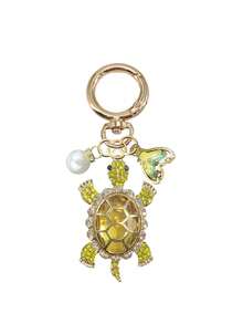 Crystal Turtle Keychain Pendant With Rhinestones, Pearl And Ocean Charms, Metal Alloy Keyring - Multicolor - View 20