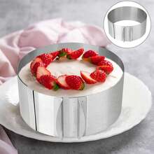 15.24-30.48 Cm Stainless Steel Cake Mold, Can Be Used For Universal Size Cake Rings, Stainless Steel Telescopic Cake Mold, Different Heights Can Be Selected, Commonly Used Chiffon Cake Mold, Round Baking Mold, Cake Edge Mold - View 4
