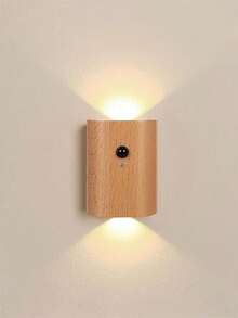 1pc USB Rechargeable Magnetic Wood Grain Sensor Night Light, LED Bedside Reading Light, Smart Linked Sensor Stair Night Light. Rechargeable, Suitable For Stair Lighting, Hallway Lighting And Home Decor. - Multicolor - View 13