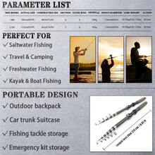 SEACHASER 1.8m/2.1m 伸縮釣竿 + 釣魚包 + 釣魚捲線器 + 釣魚線 - 橄欖綠 - 查看 9
