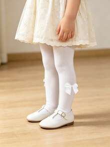 4 Pairs Baby Girls Solid Color Plain Minimalist Leggings Tights, Elastic Comfortable, Versatile Leggings For Young Girls Suitable For Daily Wear - Multicolor - View 9