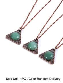 1pc Natural Stone Triangle Necklace For Men Healing Tiger Eye Obsidian Crystal Pendant Vintage Necklaces Energy Jewelry H905 - Necklace - View 16