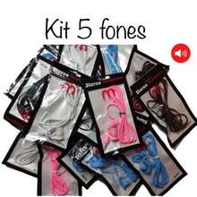 Kit 2 / 3/ 5/10 Fone de Ouvido com Fio Colorido Stereo Headphone - Visão 3