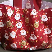 5/10/20pcs Printed Christmas Gift Bags, Reusable Plastic Tote Bags For Small Gifts, Perfect For Holiday Party Decorations - View 2