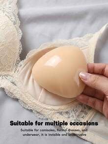 Reusable Double-Sided Adhesive Bra Pads - Padded Adhesive Bra Inserts - Adhesive Bra Pads Suitable For Dresses And Swimwear - Apricot - View 5
