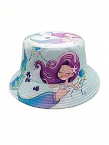 1pc Unisex Mermaid Bucket Hat, Suitable For Outdoor, Home, Fashion Matching, All Seasons, UV Protection, Sunshade, Gift For Others - G - View 2