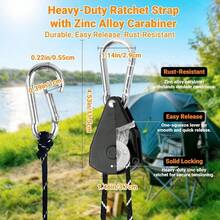 Rope Ratchet 1/4 Inch Longer 13ft Paracord Rope Tie Down Ratchet Strap Reflective Portable Adjustable Camping Rope Tent Tarp Tie Downs Plant Light Hangers Pulley Tightener Tensioner 2 Pack - one-size - View 6