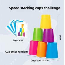 Children's Early Education Interactive Competitive Toy, Parent-Child 2-Player Desktop Game, Stress Relief Rolling Ball Storage UFO, Automatic Circular Sliding Climbing Track, Rainbow Speed Stacking Racing Cup, Focus Training Educational Tool, Casual Fun Gift For Boys And Girls - Multicolor - View 14