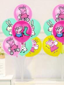 MASSDI Birthday Blue Balloon Set - Foil Banner Double-Layer Material, Cool Cartoon Style! Pig-Shaped Balloons And Decorative Spheres. The Main Color Light Blue Restores The Character Image, Bright And Eye-Catching. - 1pc(random color) - View 4