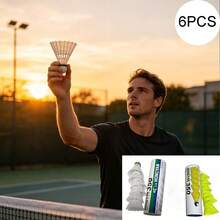 6pcs Badminton Shuttlecocks, Premium Sports Gift, Nylon Material Badminton Training Essential, Elastic Shuttlecocks With Stable Flight And Deformation Resistance, Comes With Storage Can And Packaging Bag - Multicolor - View 5