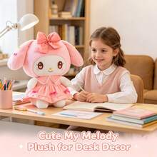 Kawaii Sanrio Kuromi & My Melody Plush Set – Cute Anime Stuffed Toys With Pink & Purple Outfits, Soft Plush Dolls For Girls, Cute Room Decor, Perfect Gift Idea, Bedroom Decoration - 粉色 - 查看 6