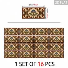 Adesivi per piastrelle floreali vintage 28*14cm autoadesivi impermeabili rimovibili decorazioni per pareti cucina e bagno - C - Visualizzare 11