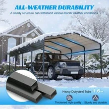 13x20 FT Metal Carport,Garage With Upgraded Triangle Reinforced Frame&4 Poles,Galvanized Steel Hardtop Roof,Heavy-Duty All-Weather Shelter For Car,Truck,Boat,Outdoor Storage-XY347578 - Multicolor - View 4