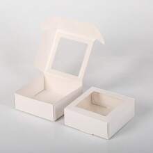 48/36/24/12/2pcs White Small Gift Boxes With Transparent Window, Jewelry, Soap, Candy Boxes, Handmade Crafts Packaging, Flat Bulk Pack, Suitable For Gifts, Crafts, Weddings, Parties, Bridal Showers, Brides, Wedding Decor, Birthday Decor - White - View 5