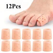 6/12/24pcs Silicone Toe Caps - Breathable Perforated Toe Caps, Suitable For Running, Hiking, Skating And Dancing - Soft And Elastic Hand Washable Design Toe Separators - Unisex, Beige - Multicolor - View 9