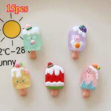 5/10/15pcs Cartoon Ice Cream Fridge Magnets, Cute Refrigerator Magnets, Suitable For Kitchen Decor And Home Decor, Whiteboard Magnets, Decorative Fridge Magnets, Best Gift For Birthday, Graduation, Christmas - Multicolor - View 12