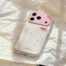 GUCADI Funda de teléfono estilo americano con polvo dorado transparente y cielo estrellado, pequeña estrella chapada, compatible con iPhone 17pm, 16, 14 transparente, graffiti personalizado Y2K con estrellas coloridas 15, protección de cobertura completa, personalizada, creativa, estilo geométrico, minimalista, fresca, estilo de bloques de color, nicho, estilo Ins. - Multicolor - Ver 4