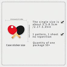 50pcs Table Tennis Sports Stickers Creative Luggage Skateboard Tablet Cartoon Decorative Decals - 50 Ping Pong Balls - View 2