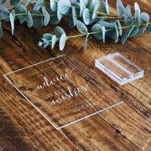 Kartu Label Akrilik Bening, Ukuran 5"X7" Papan Tanda Meja Pernikahan Akrilik Bening, Cocok Untuk Resepsi Pernikahan, Acara, Pesta - A - View 4