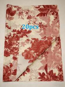 10/20/25/50 Sheets Red Peony Pattern Tissue Paper, Suitable For DIY Crafts, Party Gifts, Bouquet Wrapping, Clothing Packaging And Birthday Gift Decoration - Red Peony - View 7
