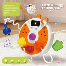 Mainan Steker Multifungsi untuk Balita, Mainan Edukasi Montessori, Puzzle Steker Bentuk dan Lampu dengan Musik, Mainan Belajar Keterampilan Motorik Halus untuk Bayi Usia 18 Bulan ke Atas - MultiWarna - View 3