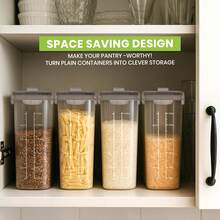 Cereal Containers Storage With Lids - Airtight Kitchen Dry Food Storage Containers & Cereal Dispenser For Pantry Organizer And Storage (Clear, 120OZ) - View 2
