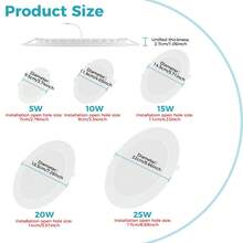 25W LED Downlight AC220V 120° Beam Angle Round Recessed Ceiling Light, 20W Ultra-Thin Canless Embedded Downlight, 15W Shop Corridor Garage Spotlight, 10W Indoor Living Room Kitchen Bedroom Closet Flicker-Free Eye-Protection Modern Home Decor Lighting, 5W - LED Downlight - 220V - View 2