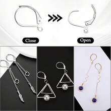 925 Sterling Silver Leverback French Earring Hooks Hypoallergenic Leverback Earring Hooks Lever Back Earwire Clasps Ear Wire Connector For DIY Dangle Earrings Findings Jewelry Making Supplies - Silver1 - View 6