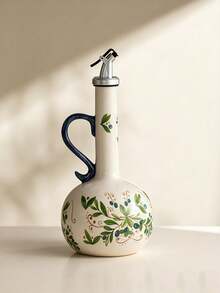 1 pieza Juego de botella de aceite de oliva y frasco de condimentos pintado a mano con diseño de limón y arándano; elegante diseño floral de limón amarillo en cerámica para salsa de soja; ideal para la cocina del hogar como botellas de salsa de soja, vinagre y especias; botella de salsa de soja a prueba de fugas; excelente como regalo - Ver 14