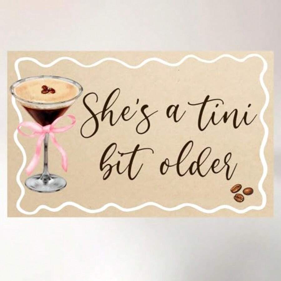 A A Tini Bit Older Backdrop For A Tini Bit Older Birthday Decorations She's A Tini Bit Older Banner For Espresso Martini Party Decorations - as pic - View 1