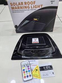 GLANBERT Radar Light Solar Powered Roof Flashing Warning Light Decorative Cover LED Ambient Light Smart Vibration Activation - Intelligent Vibration Start/stop - View 13