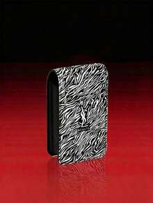 Yves Saint Laurent Compact Mini Red Zebra Print Envelope-Style Storage Bag With Built-In Mirror, Magnetic Closure, Portable And Lightweight, Fits Easily In Handbag, Convenient For Daily Dates, Shopping, Travel And Makeup Touch-Ups, Lipstick Organizer YSL-GIFT-140 - Black - View 2