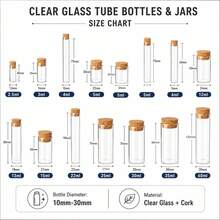 10pcs 2.5ml/3ml/4ml/5ml/6ml/12ml/13ml/22ml/25ml/30ml/40ml/60ml Clear Glass Empty Bottles With Cork Stoppers, Perfume Bottles, Jars, DIY Handmade Small Bottles - View 4