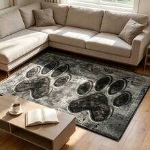 1 buah Keset Pintu Masuk Minimalis Motif Jejak Kaki Anjing Besar Warna Hitam, Karpet Persegi Panjang Flanel, Desain Jejak Kaki yang Lucu, Cocok untuk Kamar Mandi, Pintu Masuk, Dapur, Ruang Tamu, Kamar Tidur, Penggunaan Dalam Ruangan Sepanjang Musim. ⚠️Catatan: Lipatan Selama Pengiriman Dapat Menyebabkan Sedikit Lipatan, yang Akan Kembali Rata Setelah Diletakkan Datar Beberapa Saat. - 1 buah - View 5