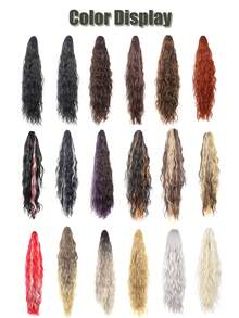 Extensión de Coleta Ondulada Multicolor de 24 Pulgadas, Cabello Sintético Resistente al Calor para Mujeres, Aspecto Natural, Adecuado para Uso Diario y Peinado, Accesorio para el Cabello - Multicolor - Ver 2