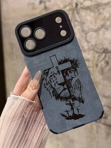 Luxury Faux Leather Lion Symbolism Graphic Phone Case, Cross Christian Faith Pattern Phone Case, Premium Grey Phone Case, Full Protection Anti-Drop Phone Case, Lens Protection Phone Case, Compatible With Iphone Compatible With Iphone Case,Phone Case,Compatible With Iphone 17 Pro Max Case,Compatible With Iphone 13 Case,Compatible With Iphone 15 Case,Compatible With Iphone 16 Promax Case,Compatible With Iphone 16 Plus Case Compatible With Iphone 18 Pro,Compatible With Iphone 18 Promax - Multicolor - View 7