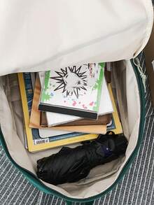 新款輕量大學風女款背包，休閒健身大容量背包，學生背包，戶外背包 - 彩色 - 查看 3