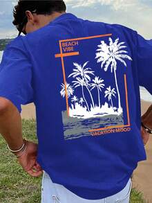 American Style  Men'S Fashion Casual Short-Sleeved T-Shirt Round-Neck Top - 黑色 - 查看 7