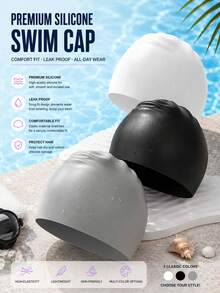 Swimming Goggles Set (Nose Clip + Storage Bag + Swim Cap + Goggles) Unisex Swimming Goggles, Waterproof Anti-Fog, New Upgraded Design, Wide Field Of View Anti-Fog Anti-Leak Swimming Pool Goggles, Suitable For Beach Vacation, Swimming Party - Black - View 2