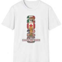 Canada World Cup Football Maple Leaf Pattern World Cup Licensed High-Quality Pure Print T Shirt - 白色 8 - 查看 1