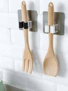 2/4/8/16個白色壁掛式強力黏貼掛鉤夾，居家必需品，拖把與掃帚收納夾，適用於浴室與廚房，返校宿舍必需品 - 彩色 - 查看 1