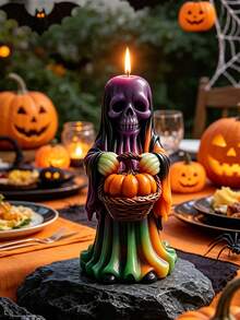 Multifunctional Skull Pumpkin Man Resin Craft Silicone Candle Mold, Smooth Surface Easy To Clean And Quick Release, Specially For Making Aromatherapy Decor, Halloween Surprise Gifts, Unique Pumpkin Skull Human-Shaped Holiday Decoration - A - View 7