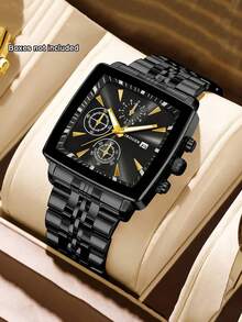 1pc New Unisex Business Luxury Fashion Quartz Watch, Quartz Movement - For Daily And Formal Occasions - Birthday Gift, Anniversary, Graduation Gift - Luxury Design, Fashionable And Exquisite, Party, Valentine's Day, Wedding, Gift For Friends And Family (Box Not Included) - Blue - View 2