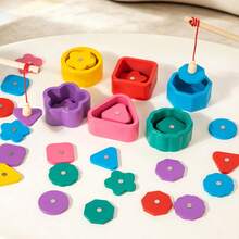 Montessori Color & Shape Matching Magnetic Fishing Game, Hand-Eye Coordination Training, Magnetic Educational Early Learning Toy For Kids - Multicolor - View 2