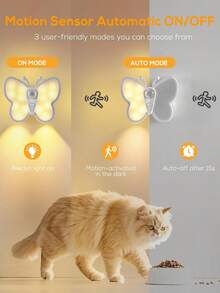 1pc/2pcs LED Butterfly Shaped Night Light With Sensor, USB Rechargeable Cabinet Lamp For Home, Bedroom, Corridor, Stairs And Bathroom - 蝴蝶夜燈 - 查看 4