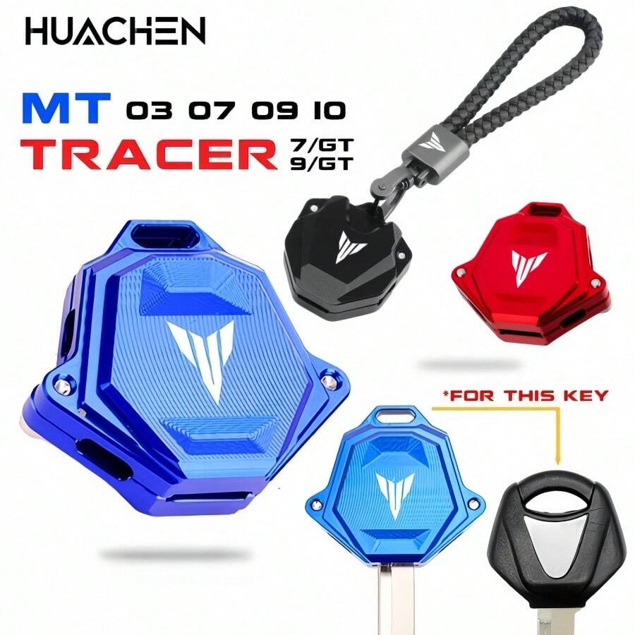 CNC Aluminum Alloy Key Shell, Key Protector, Key Cover, Decorative Case For MT 07 09 03 10 TR 7 9 7GT 9GT 700GT 900GT MT07 MT09 MT10 MT03 FZ09 FZ07 2013-2023 Motorcycles - A - View 1
