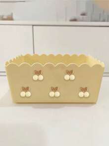 Cherry Storage Box, Cherry Storage Box, Cosmetic Organizer, Student Desk Stationery Organizer, Home Miscellaneous Storage Basket, Suitable For Home, Office, Kitchen, Bedroom Vanity, Daily Essentials, Suitable For Home, Restaurant, Living Room Decoration, Vanity, Durable Plastic, Wedding Bride Gift, Mother's Day Gift, Birthday Gift, Holiday Souvenir, Back To School Gift, Graduation Gift - Multicolor - View 13