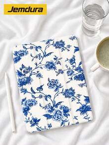 Ins風極簡法式藍色花卉印花 Kindle NK 11/Ko-Bo/Kindle Youth Edition/Kindle Paperwhite 5/Kindle 2024 相容保護殼，平板三折支架保護套，附自動喚醒/睡眠功能，輕巧便攜，完美貼合保護閱讀設備，適合送給孩子/家人的禮物 - 彩色 - 查看 23
