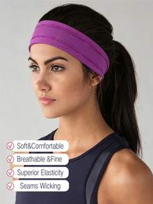 4pcs Strip Headbands, Unisex Functional Sports Flat Headband, Elastic Fabric, Breathable Sweat-Absorbent, Comfortable Fit, Outdoor Riding Motorcycle Driving Headband - Multicolor - View 8