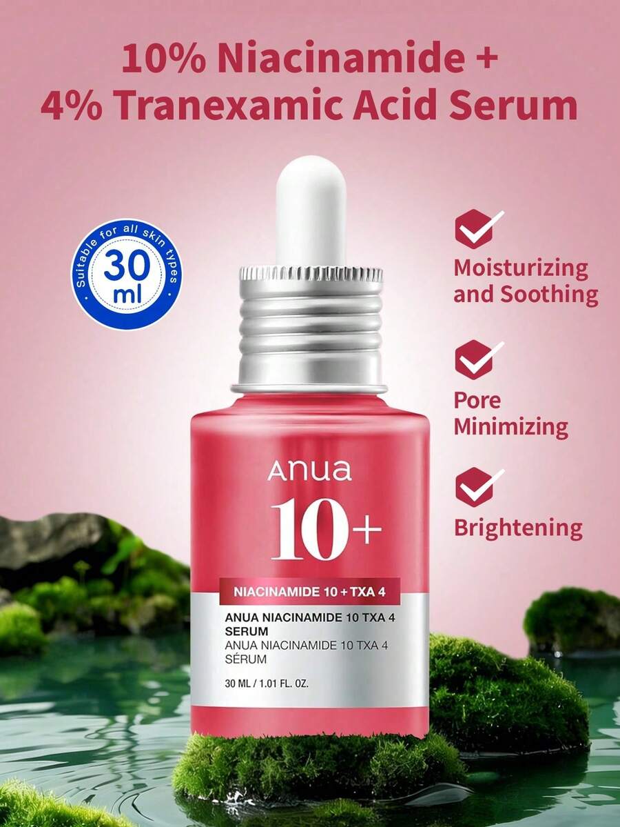 ANUA 10% 菸鹼醯胺 + 4% TXA 亮白精華液 1 瓶 30ml,抗暗沉、抗泛黃、提亮、多重修復成分,淡化痘疤,適合黃色與深色膚色,早晚日常護理 - 新10%菸鹼醯胺 4%TXA 美白精華 30ml - 查看 1